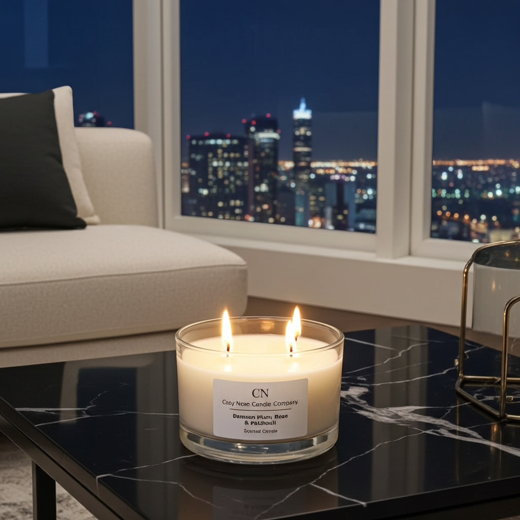Clear Silver Tri Wick Candle