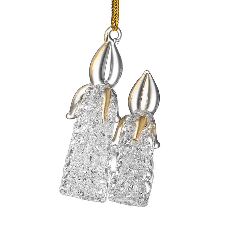 Glass Hanging double candle decoration
