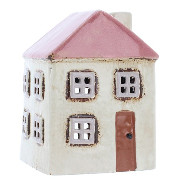 Village Pottery Tall House Cream Mini Tealight
