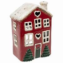 Village Pottery Christmas Tree Tealight Holder/Lantern