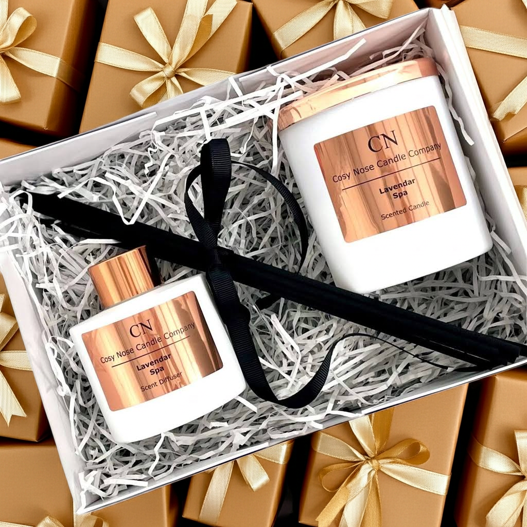 White Copper Candle Diffuser Gift Set