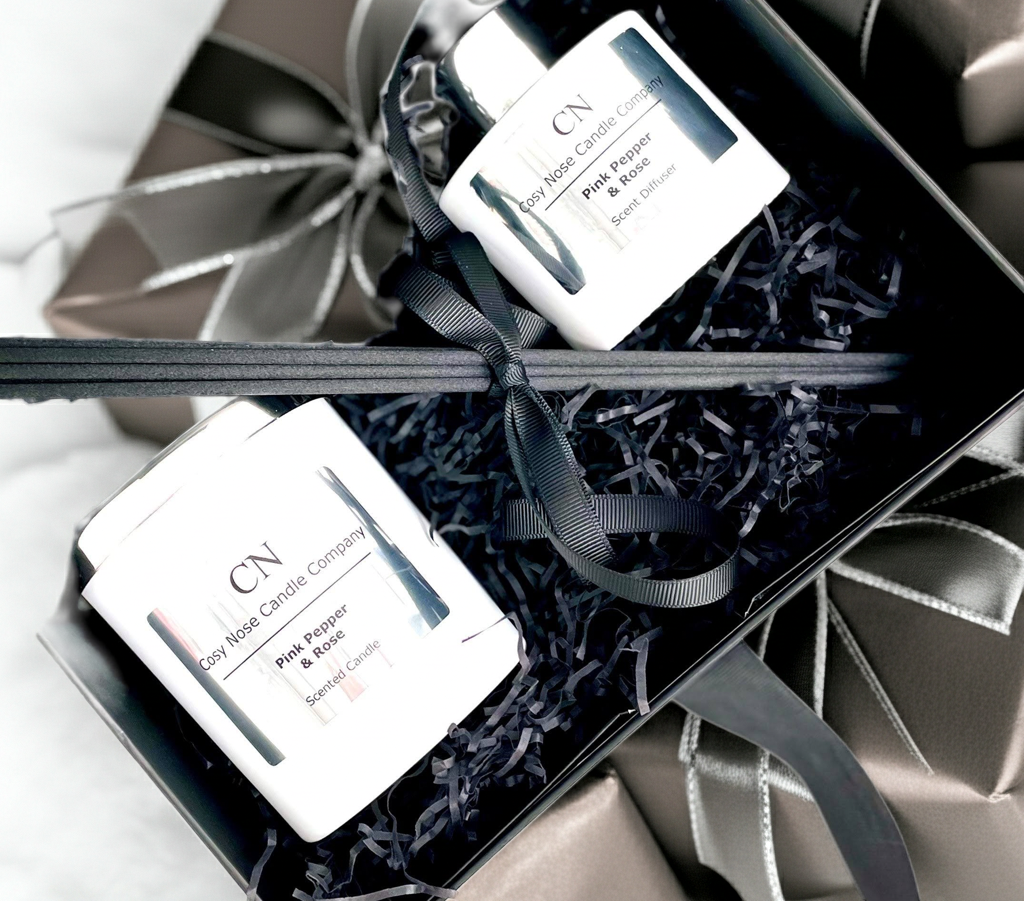 White Silver Candle Diffuser Gift Set
