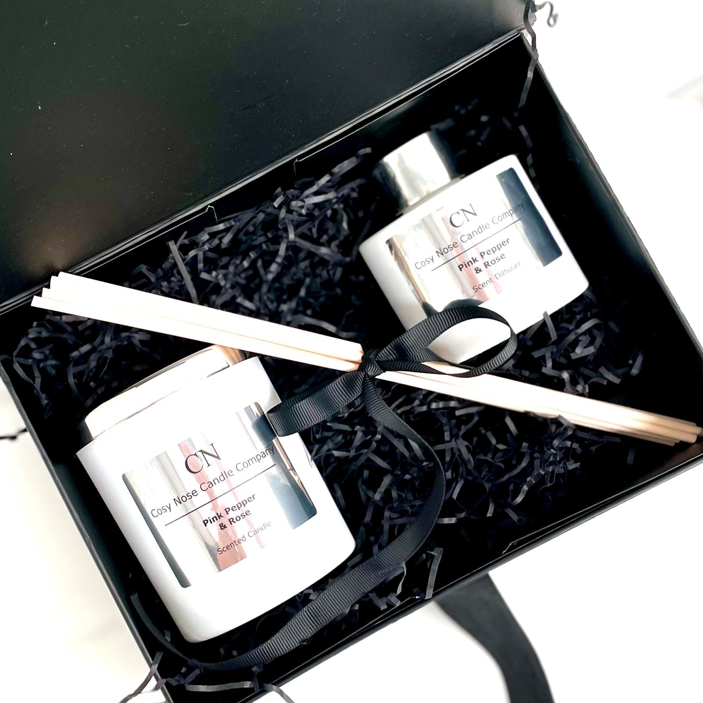 White Silver Candle Diffuser Gift Set