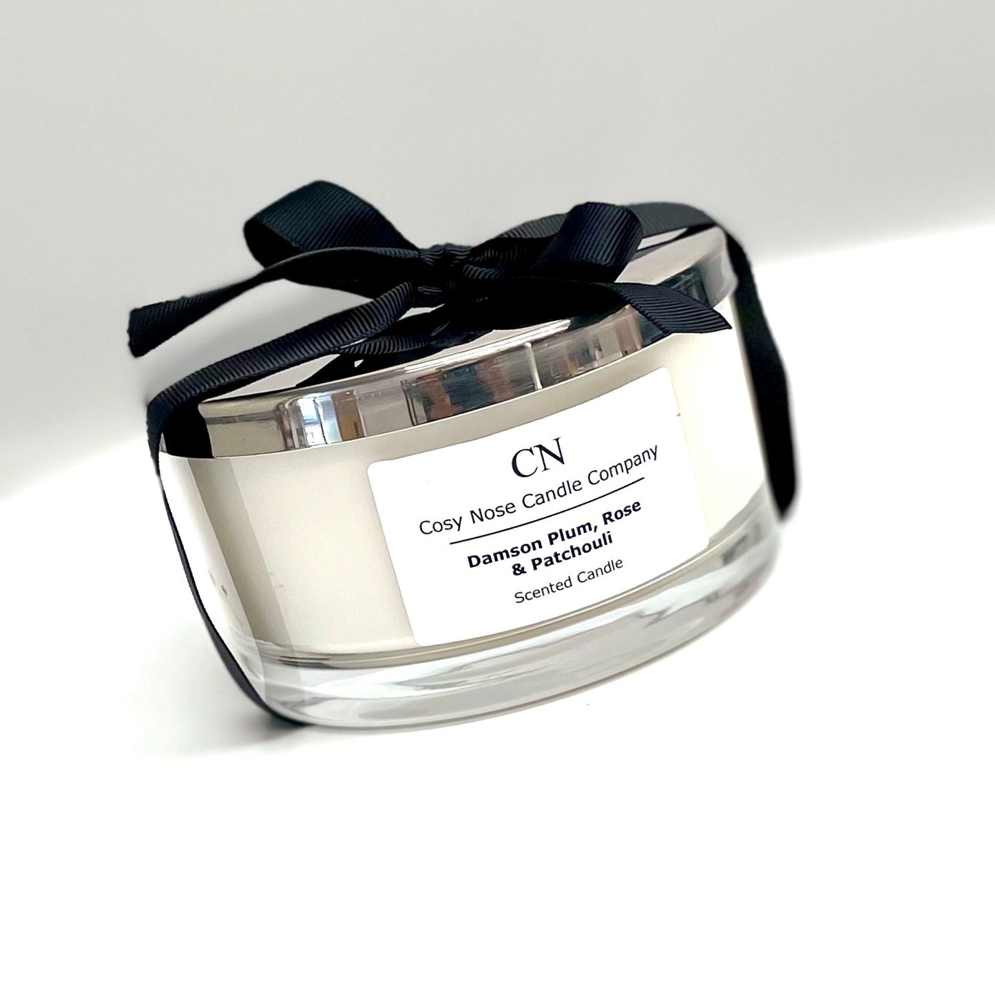 Clear Silver Tri Wick Candle