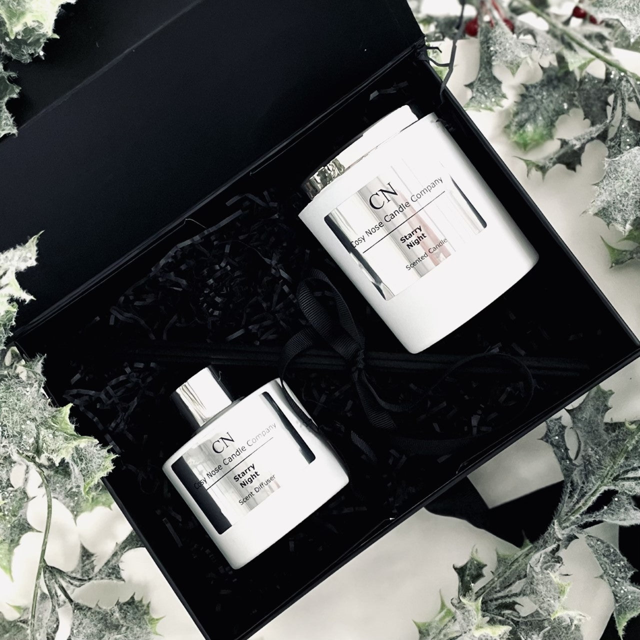 Festive White Silver Candle Diffuser Gift Set