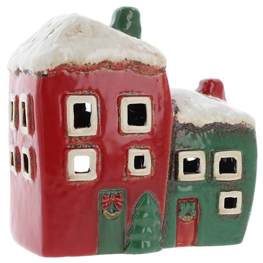 Village Pottery Xmas 2 House Tealight