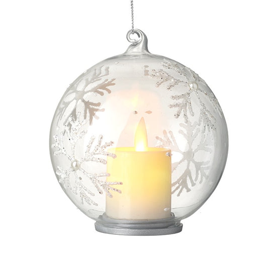 Glass Bauble with Snowflakes