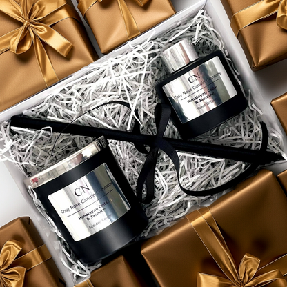 Black Silver Candle Diffuser Gift Set