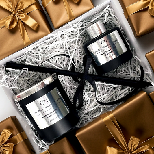 Black Silver Candle Diffuser Gift Set