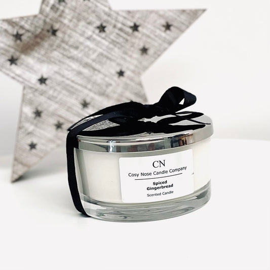 Festive Clear Silver Tri Wick Candle
