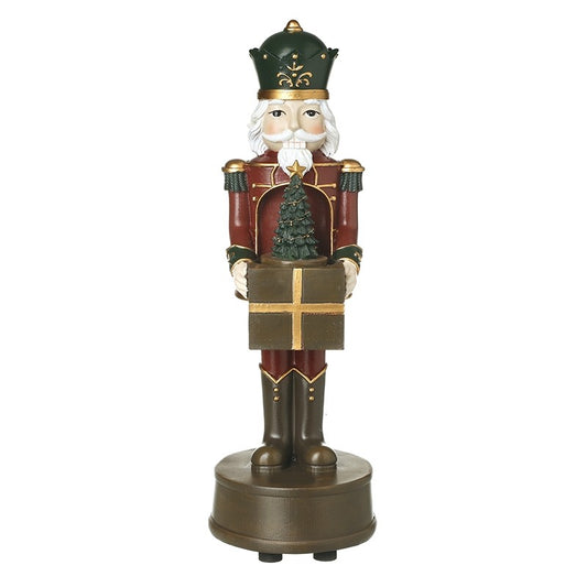 Musical spinning soldier with tree decoration (Dk Red)