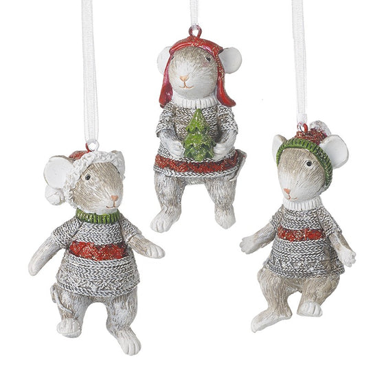 Festive Mice Christmas Tree Decoration