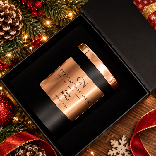 Festive Black Copper Candle