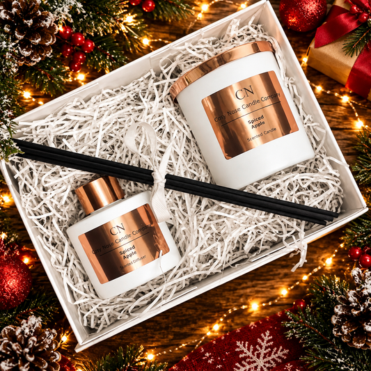 Festive White Copper Candle Diffuser Gift Set