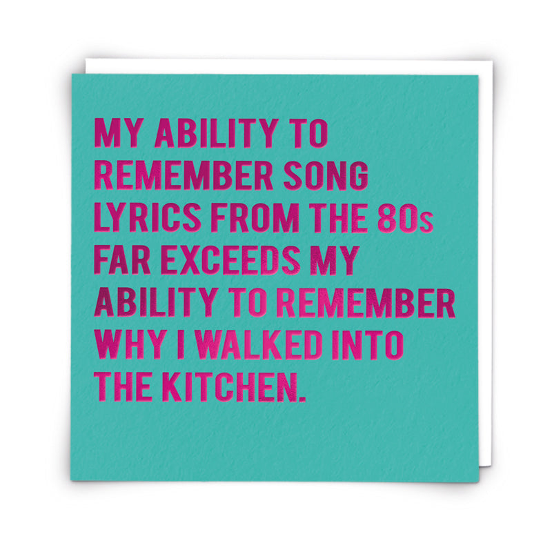 "Song Lyrics" Greeting Card