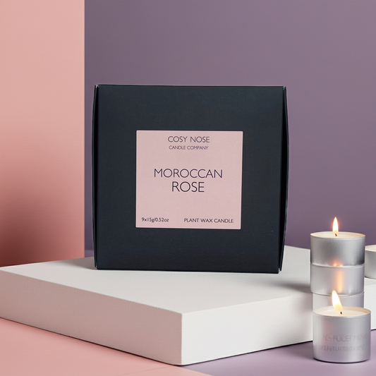 Box of 9 Scented Tealights - Moroccan Rose