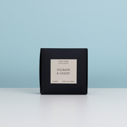 Box of 9 Scented Tealights - Rhubarb & Ginger