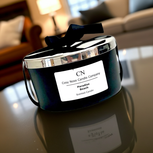 Black Silver Tri Wick Candle