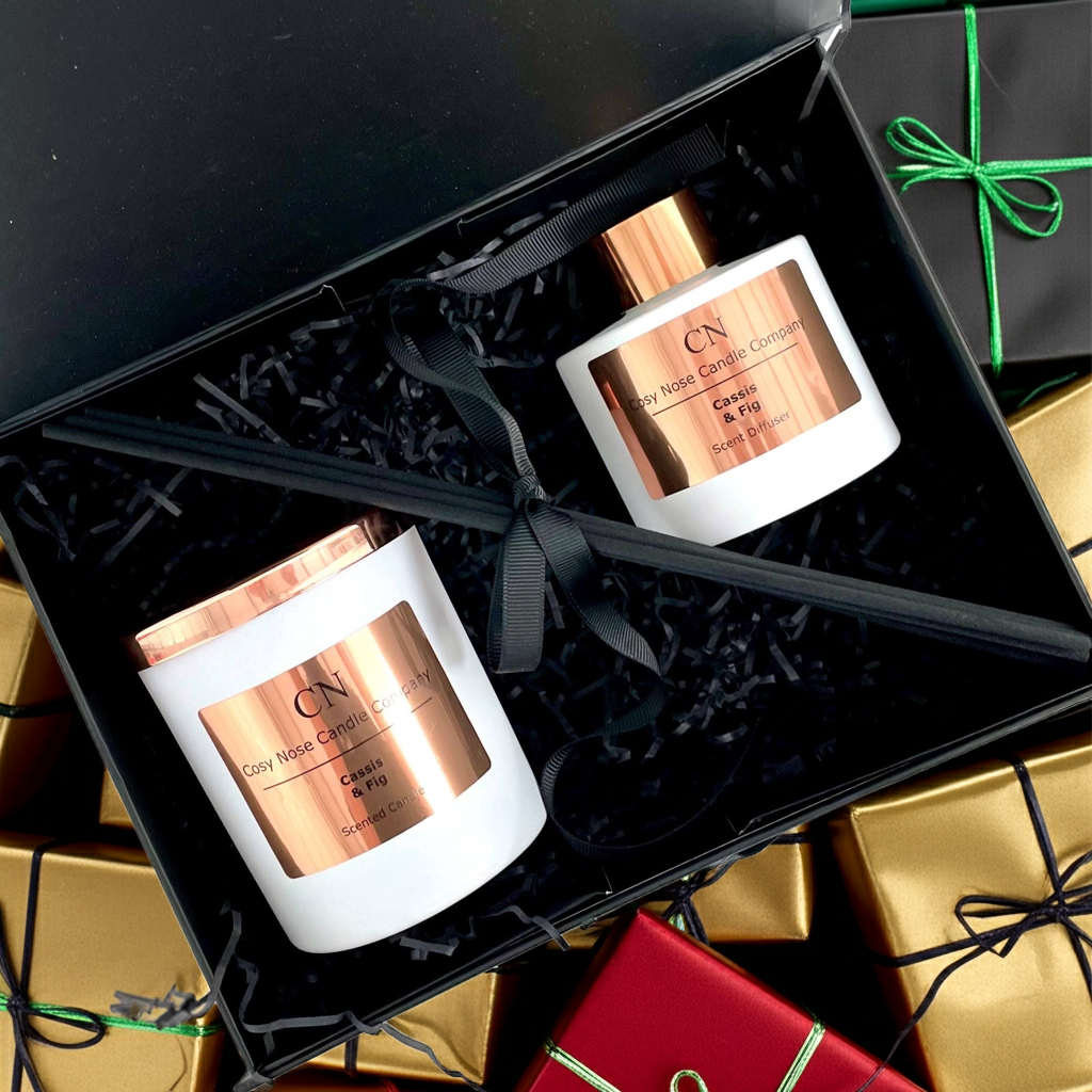 White Copper Candle Diffuser Gift Set