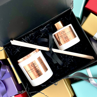 White Copper Candle Diffuser Gift Set