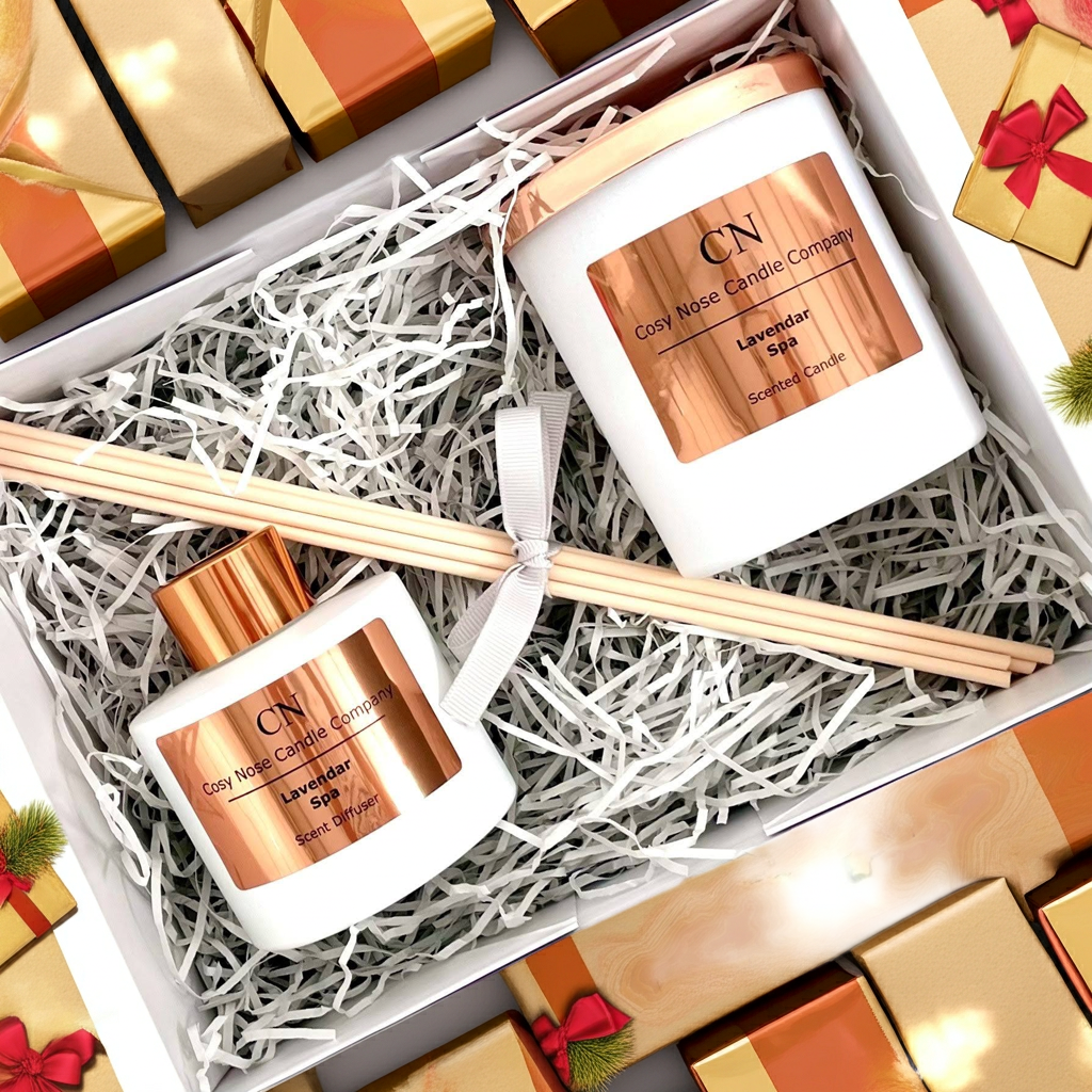 White Copper Candle Diffuser Gift Set