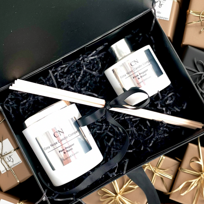 White Silver Candle Diffuser Gift Set