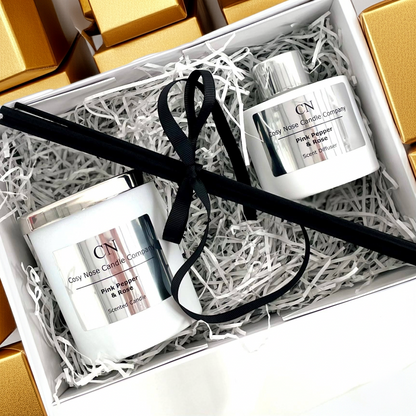 White Silver Candle Diffuser Gift Set