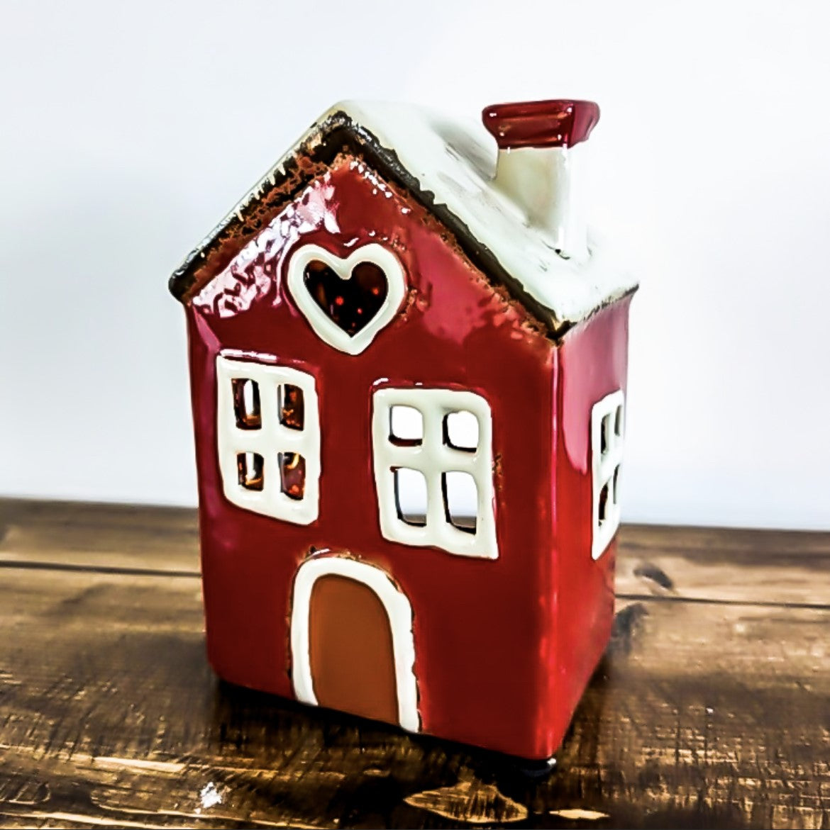 Village Pottery Tealight House Red