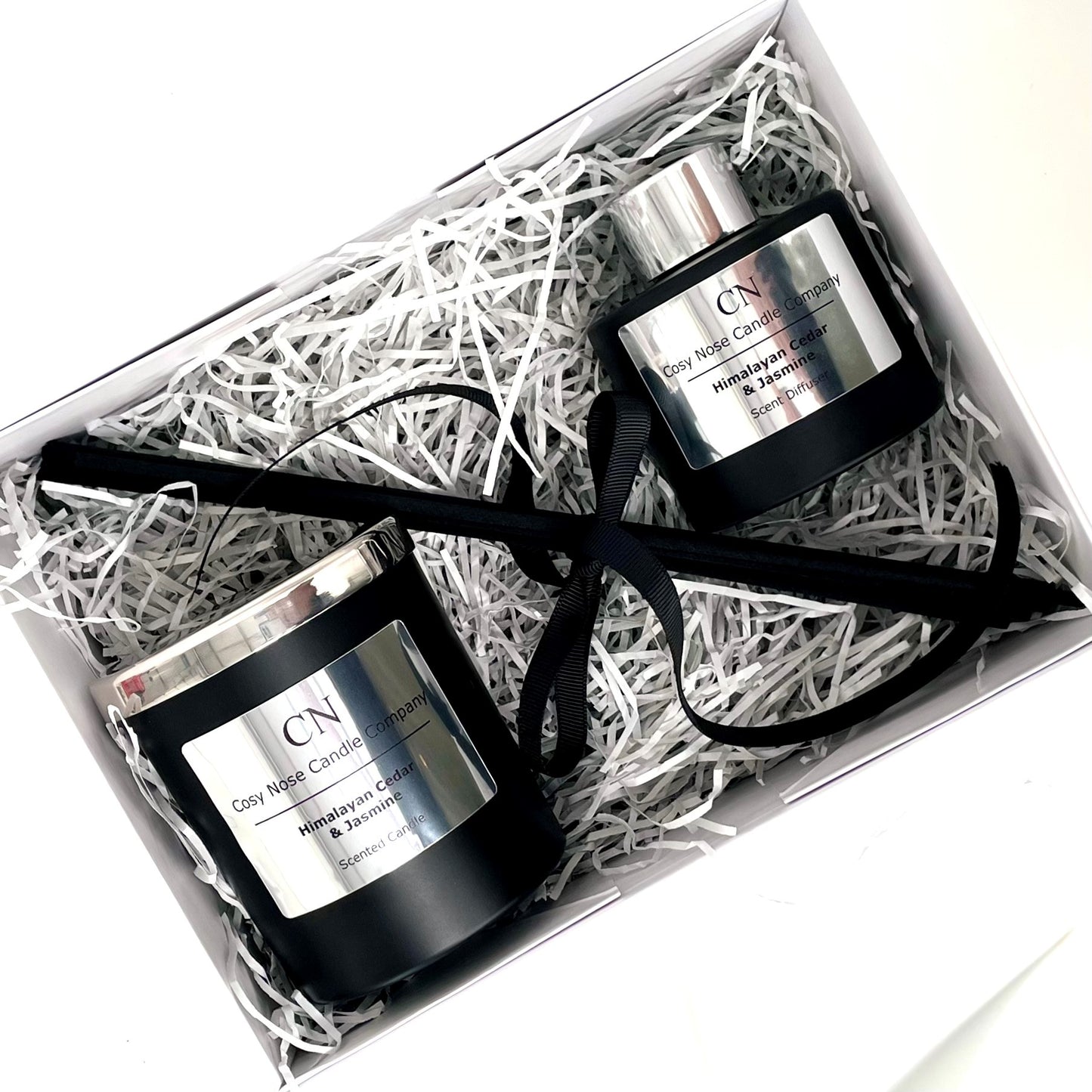 Black Silver Candle Diffuser Gift Set