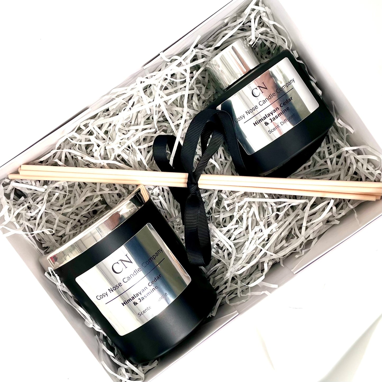 Black Silver Candle Diffuser Gift Set