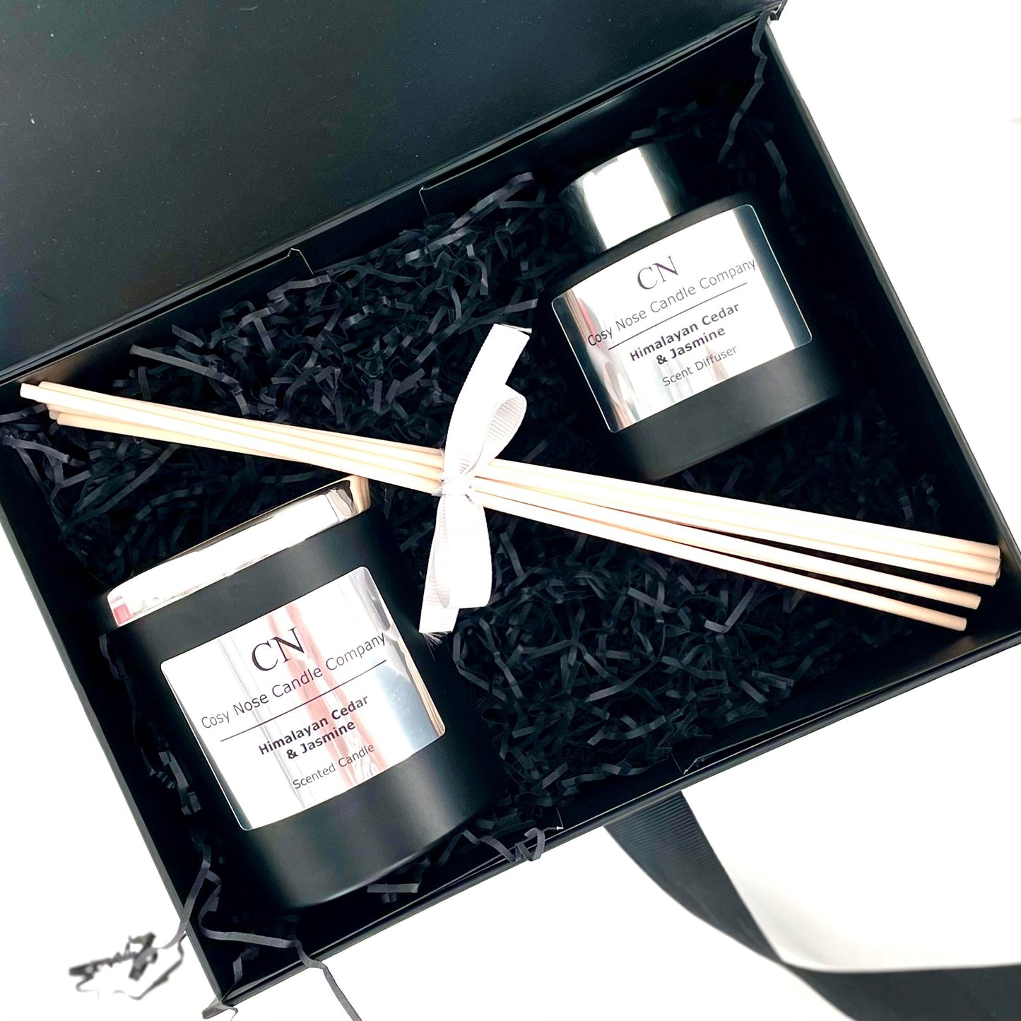 Black Silver Candle Diffuser Gift Set