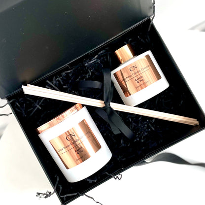 White Copper Candle Diffuser Gift Set