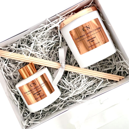 White Copper Candle Diffuser Gift Set