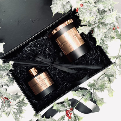 Festive Black Copper Candle Diffuser Gift Set