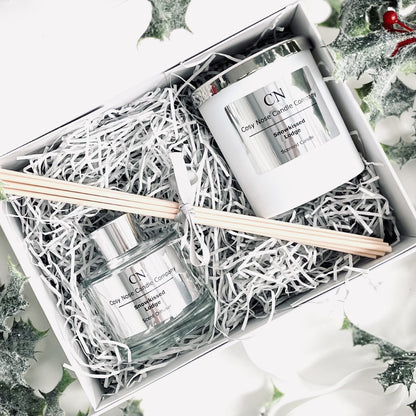 Festive Clear Silver Candle Diffuser Gift Set